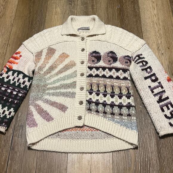 Urban Outfitters Happiness Kimchi Blue yoko Icon Button Cardigan Sweater Small - Picture 3 of 7